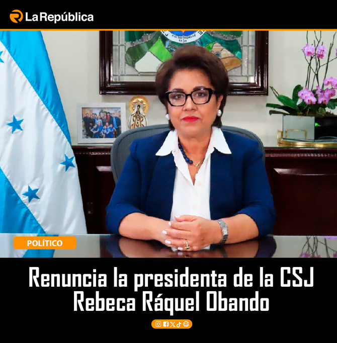 Renuncia la presidenta de la CSJ Rebeca Ráquel Obando - Cover Image